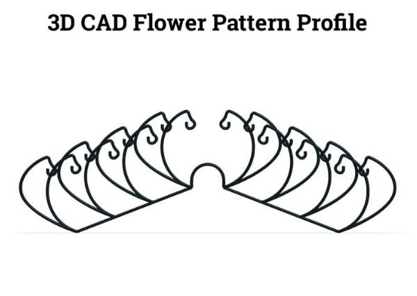 Perfil de patrón de flores CAD 3D